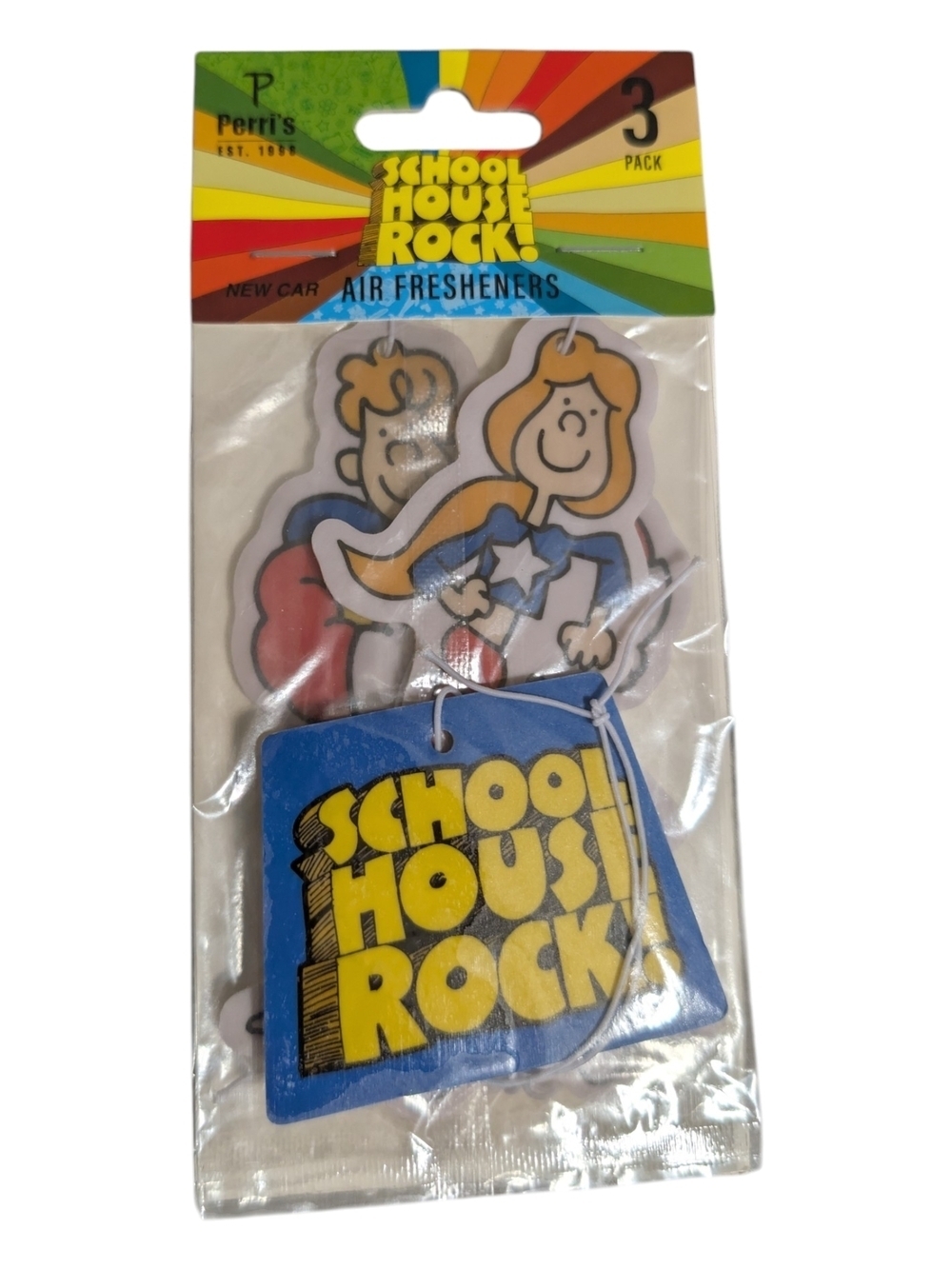 Schoolhouse Rock! Pack of 3 Hanging Air Fresheners - Blue & Yellow